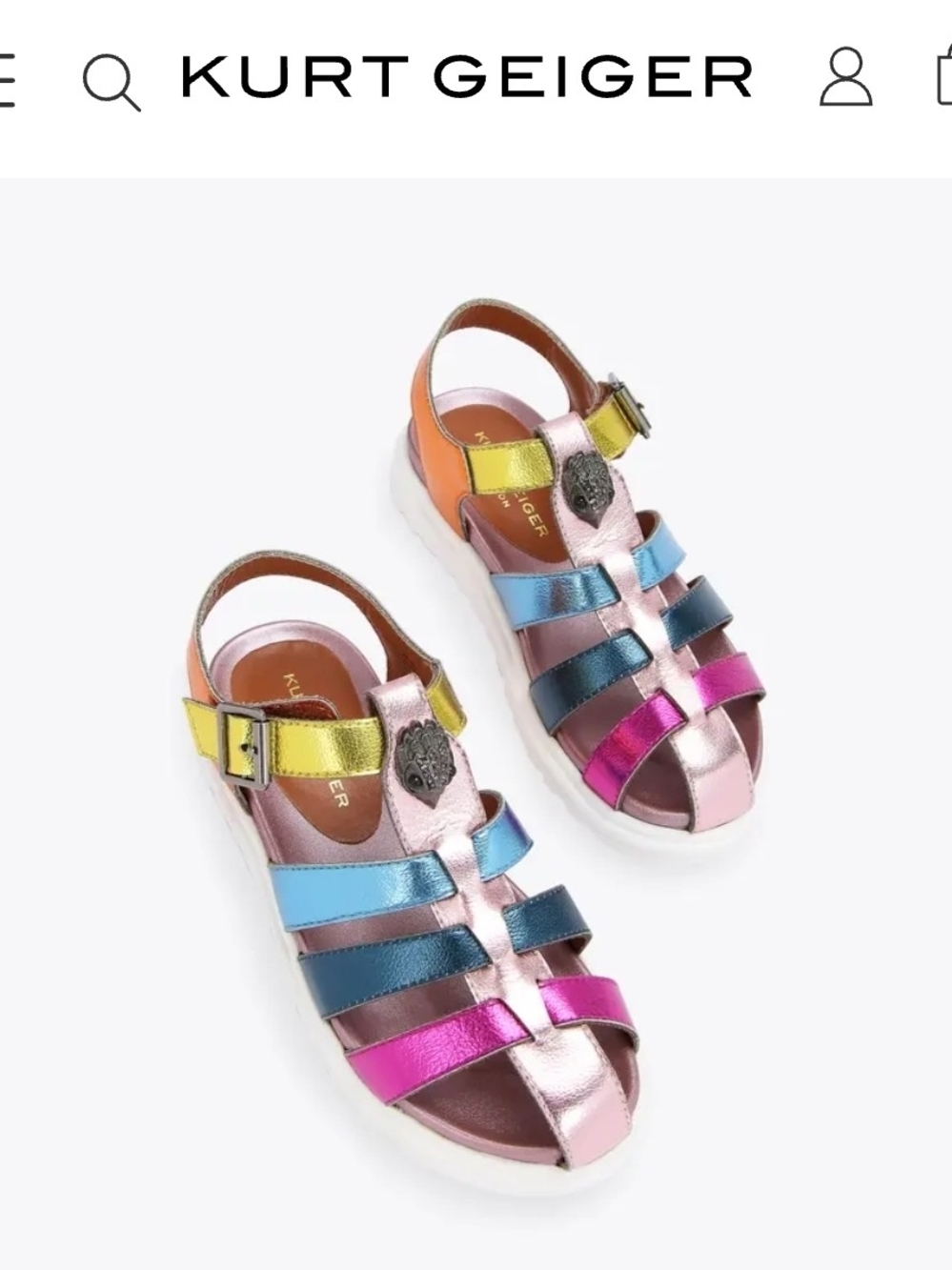 Kurt Geiger Kids Metallic Rainbow Strappy Sandals